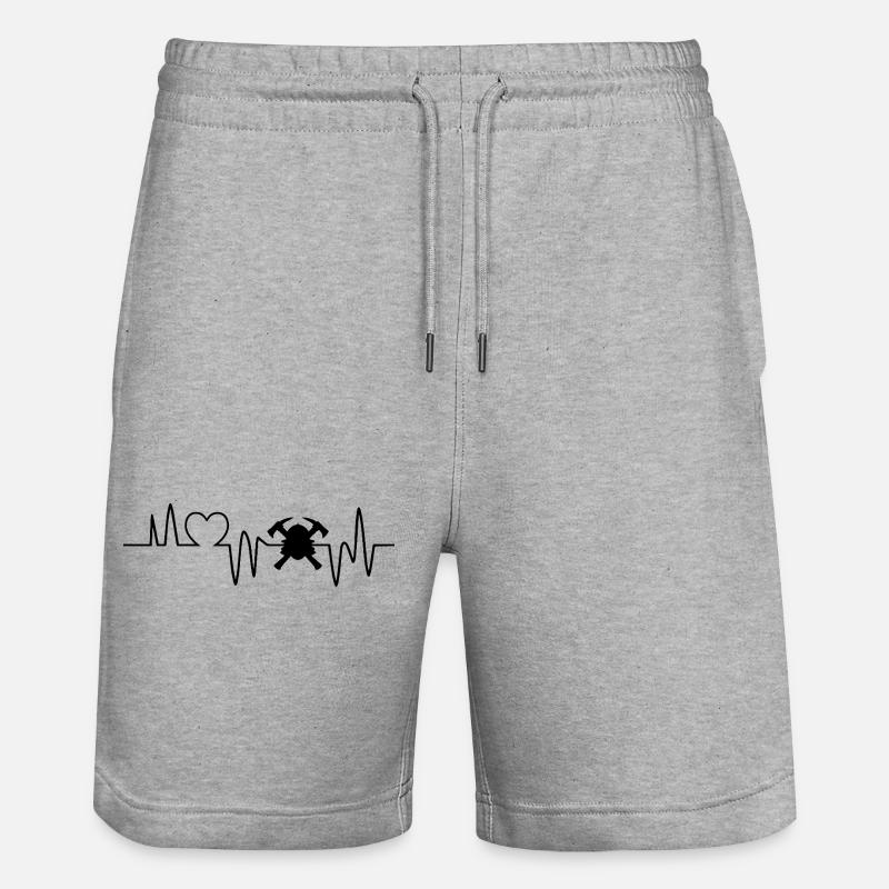 battement de cœur pompier service d'incendie - Short de jogging bio TRAINER Stanley/Stella unisexe - gris chiné
