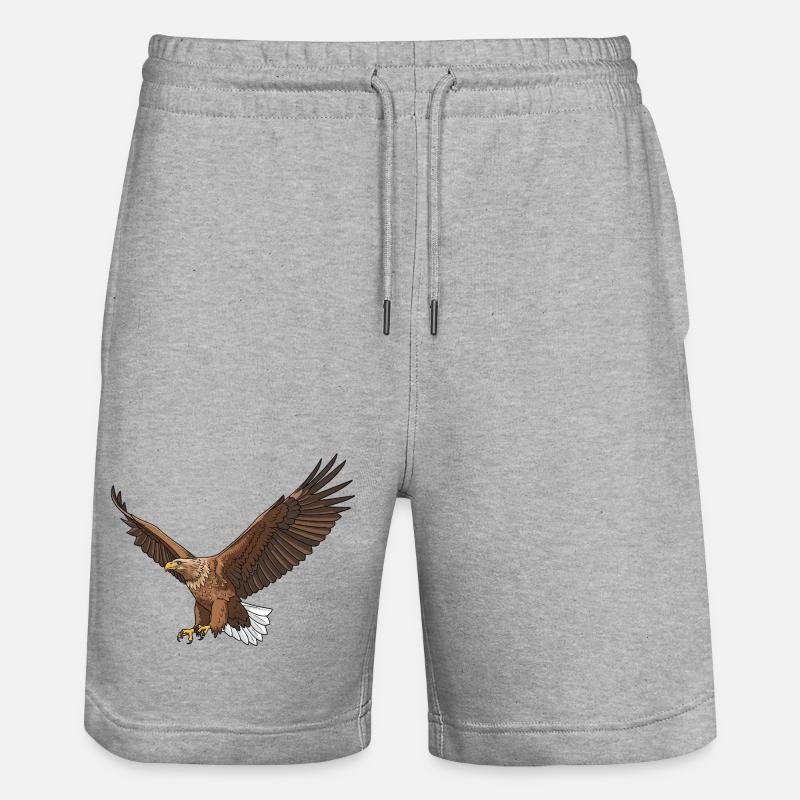 White-tailed Eagle Haliaeetus albicilla Eagle - Stanley/Stella Trainer Unisex Organic Jogging Shorts - heather grey