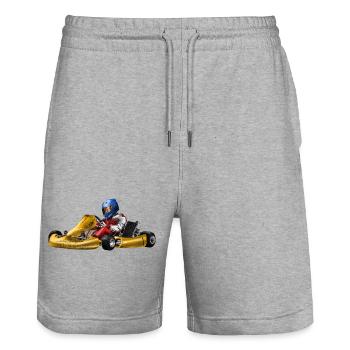 Rennfahrer - Stanley/Stella Unisex Bio Joggingshorts Trainer  - Grau meliert - Vorne - Nik (191cm) & Marisol (170cm)