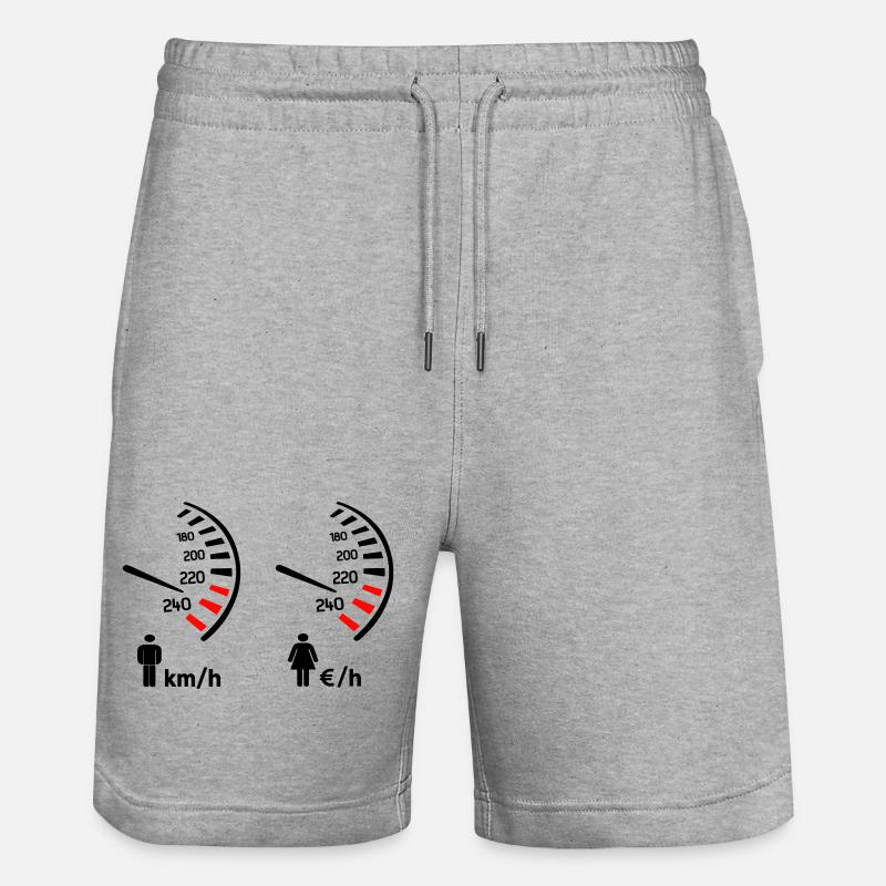 Speedometer km/h and expense meter - Stanley/Stella Trainer Unisex Organic Jogging Shorts - heather grey
