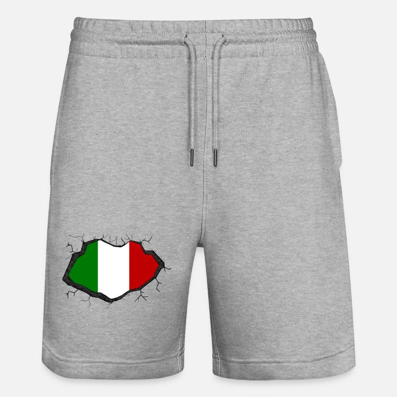 Drapeau italien - Short de jogging bio TRAINER Stanley/Stella unisexe - gris chiné