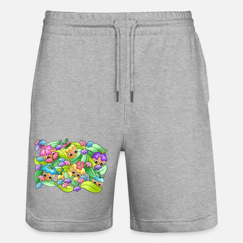 Boutons de rêve | Été | Feuillage | Nature - Short de jogging bio TRAINER Stanley/Stella unisexe - gris chiné