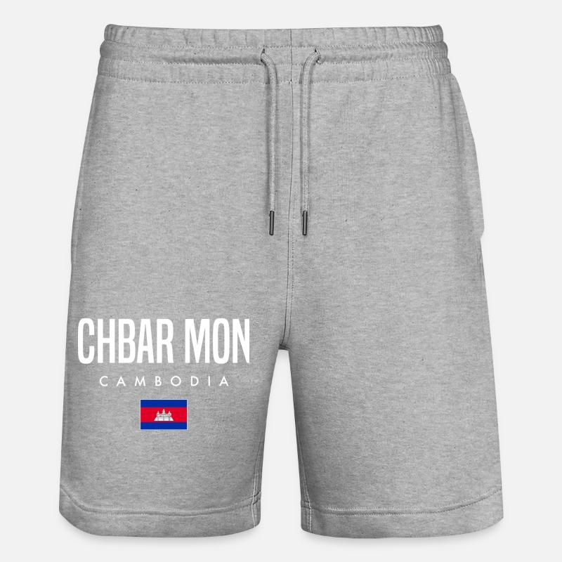 Chbar Mon Cambodia Khmer - Stanley/Stella Trainer Unisex Organic Jogging Shorts - heather grey