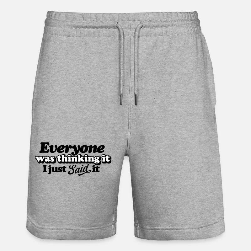 Anwendung von Creative Thinking Design - Stanley/Stella Unisex Bio Joggingshorts Trainer  - Grau meliert