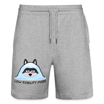 Stylish Husky in Snow Blanket - Stanley/Stella Trainer Unisex Organic Jogging Shorts - heather grey - Front - Nik (191cm) & Marisol (170cm)