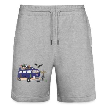 Stars and Trails Camper USA - Short de jogging bio TRAINER Stanley/Stella unisexe - gris chiné - Devant - Nik (191cm) & Marisol (170cm)