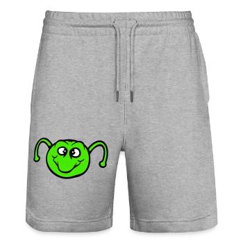 Chenille douce douce petits sourires amicale heureuse - Short de jogging bio TRAINER Stanley/Stella unisexe - gris chiné - Devant - Nik (191cm) & Marisol (170cm)