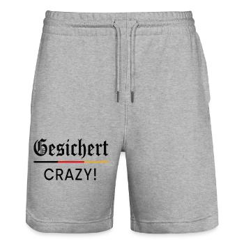 Faces Crazy - Stanley/Stella Trainer Unisex Organic Jogging Shorts - heather grey - Front - Nik (191cm) & Marisol (170cm)
