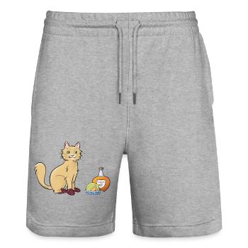 Chat-rentais - Short de jogging bio TRAINER Stanley/Stella unisexe - gris chiné - Devant - Nik (191cm) & Marisol (170cm)