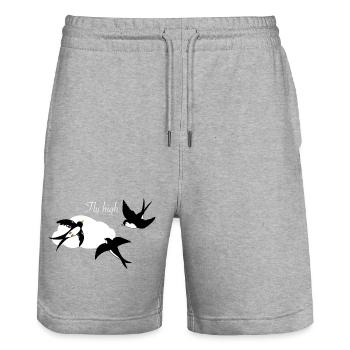 Liberté d’hirondelle - Short de jogging bio TRAINER Stanley/Stella unisexe - gris chiné - Devant - Nik (191cm) & Marisol (170cm)