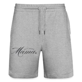 Mom – Love Carried in the Heart - Stanley/Stella Trainer Unisex Organic Jogging Shorts - heather grey - Front - Nik (191cm) & Marisol (170cm)
