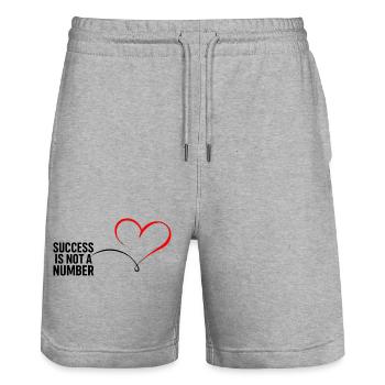 Herz und Verstand für das Ich von morgen - Stanley/Stella Unisex Bio Joggingshorts Trainer  - Grau meliert - Vorne - Nik (191cm) & Marisol (170cm)