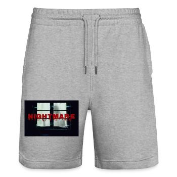 Albtraum_Geist_Halloween - Stanley/Stella Unisex Bio Joggingshorts Trainer  - Grau meliert - Vorne - Nik (191cm) & Marisol (170cm)