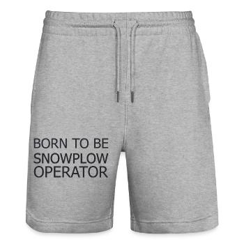 Snowplow Operator Born To Be Schneepflugfahrer - Stanley/Stella Unisex Bio Joggingshorts Trainer  - Grau meliert - Vorne - Nik (191cm) & Marisol (170cm)