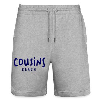 Cousins Beach – Summer, Sun & Memories - Stanley/Stella Trainer Unisex Organic Jogging Shorts - heather grey - Front - Nik (191cm) & Marisol (170cm)