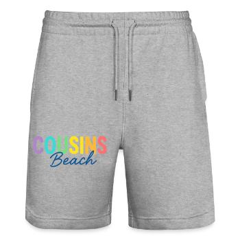 Cousins Beach – Colorful Summer - Stanley/Stella Trainer Unisex Organic Jogging Shorts - heather grey - Front - Nik (191cm) & Marisol (170cm)