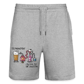 Chemistry & Party Student & Teacher Crazy Parties - Stanley/Stella Trainer Unisex Organic Jogging Shorts - heather grey - Front - Nik (191cm) & Marisol (170cm)