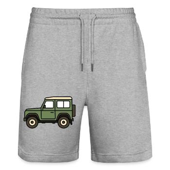 Offroad car - Stanley/Stella Trainer Unisex Organic Jogging Shorts - heather grey - Front - Nik (191cm) & Marisol (170cm)