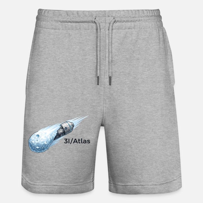 Comet flight through space - Stanley/Stella Trainer Unisex Organic Jogging Shorts - heather grey