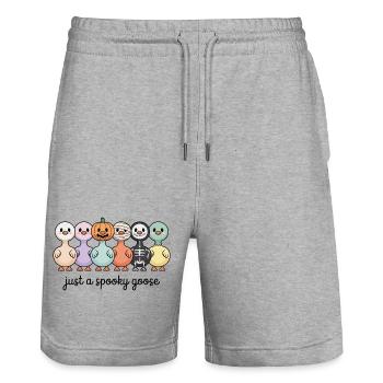 Halloween Just A Spooky Goose Ducks - Stanley/Stella Trainer Unisex Organic Jogging Shorts - heather grey - Front - Nik (191cm) & Marisol (170cm)