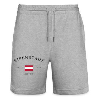 Eisenstadt Österreich – Urlaub Souvenir & Geschenk - Stanley/Stella Unisex Bio Joggingshorts Trainer  - Grau meliert - Vorne - Nik (191cm) & Marisol (170cm)