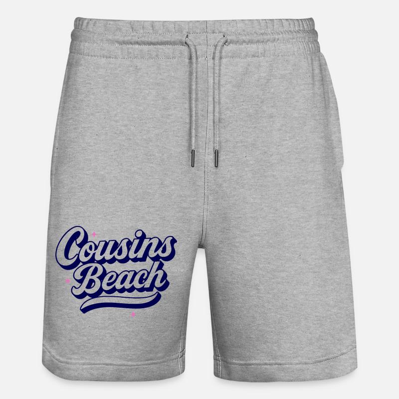 Cousins Beach – Retro Script Design - Stanley/Stella Unisex Bio Joggingshorts Trainer  - Grau meliert