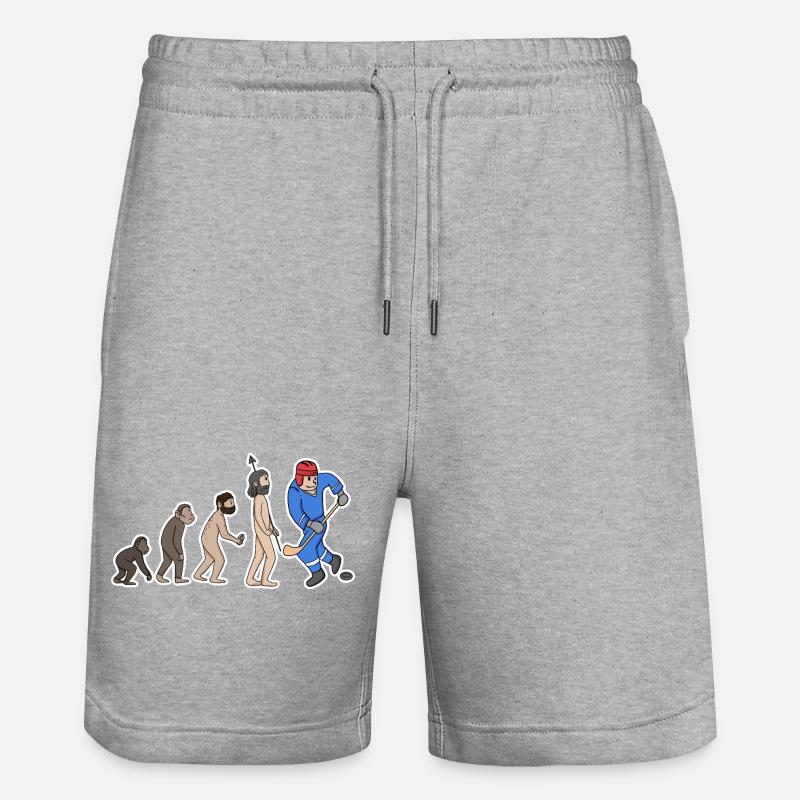 Evolution Eishockeyspieler  - Stanley/Stella Unisex Bio Joggingshorts Trainer  - Grau meliert
