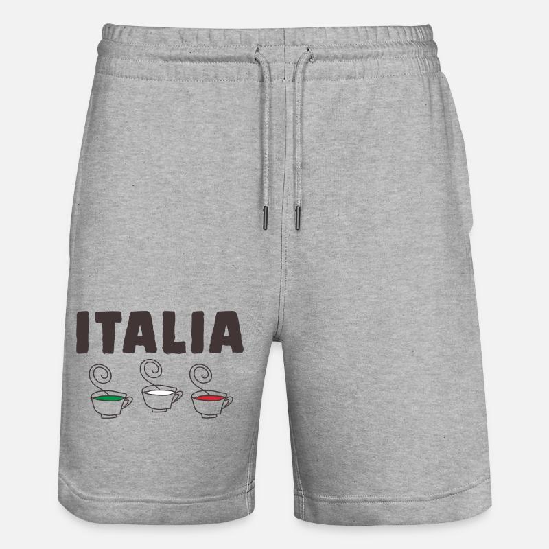Drapeau italien drôle - Short de jogging bio TRAINER Stanley/Stella unisexe - gris chiné