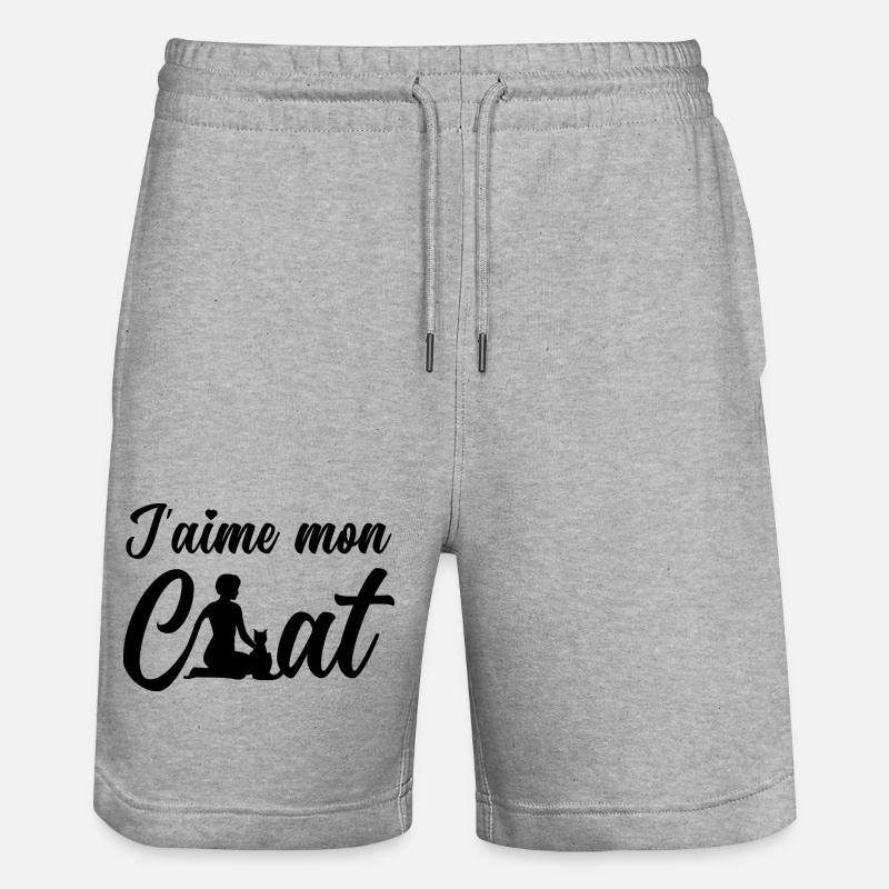 J'AIME MON CHAT !  - Short de jogging bio TRAINER Stanley/Stella unisexe - gris chiné