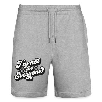 I am not for all expressions - Stanley/Stella Trainer Unisex Organic Jogging Shorts - heather grey - Front - Nik (191cm) & Marisol (170cm)