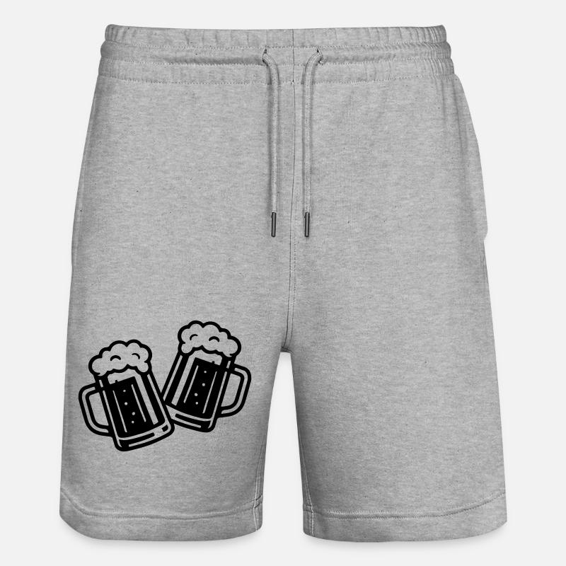 Chope de bière Beer Cheers - Short de jogging bio TRAINER Stanley/Stella unisexe - gris chiné
