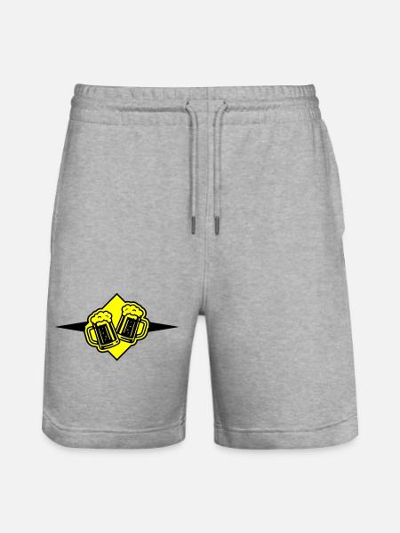 Beer Mug Beer Icon - Stanley/Stella Trainer Unisex Organic Jogging Shorts - heather grey