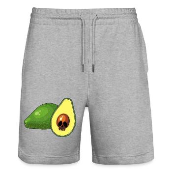 Avocado-Schädel - Stanley/Stella Unisex Bio Joggingshorts Trainer  - Grau meliert - Vorne - Nik (191cm) & Marisol (170cm)