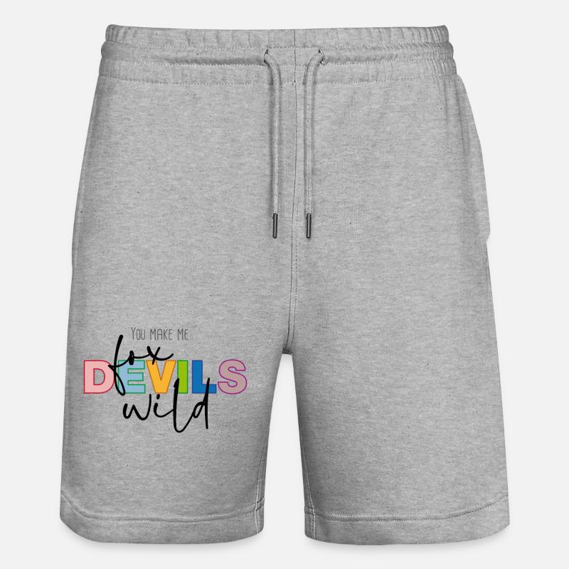 You make me fox devils wild - Stanley/Stella Unisex Bio Joggingshorts Trainer  - Grau meliert