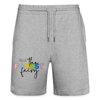 Holla the forest fairy - Stanley/Stella Unisex Bio Joggingshorts Trainer  - Grau meliert - Vorne - Nik (191cm) & Marisol (170cm)