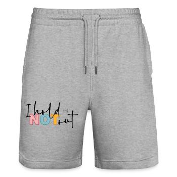 I hold that not out - Stanley/Stella Unisex Bio Joggingshorts Trainer  - Grau meliert - Vorne - Nik (191cm) & Marisol (170cm)