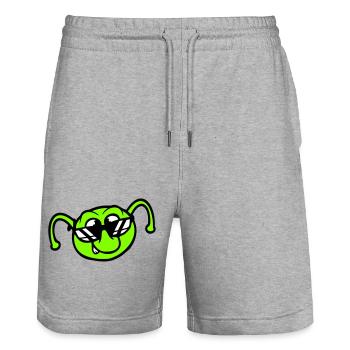 Raupe Sonnenbrille Cool Lächeln Frech Spaß Comic - Stanley/Stella Unisex Bio Joggingshorts Trainer  - Grau meliert - Vorne - Nik (191cm) & Marisol (170cm)