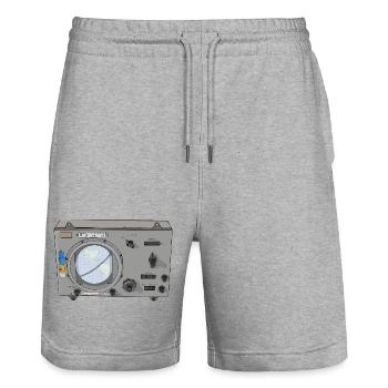 Globus Vintage Navigation Analoges Gerät - Stanley/Stella Unisex Bio Joggingshorts Trainer  - Grau meliert - Vorne - Nik (191cm) & Marisol (170cm)