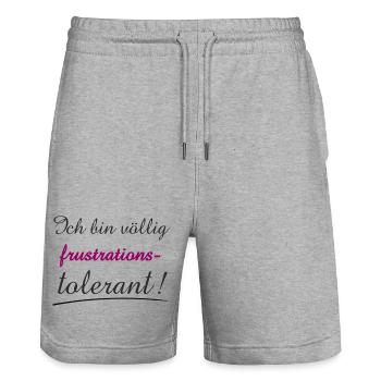 Confident Quote I'm Frustration Tolerant - Stanley/Stella Trainer Unisex Organic Jogging Shorts - heather grey - Front - Nik (191cm) & Marisol (170cm)