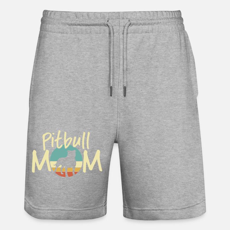 Pitbull MOM Sunset Silhouette Design - Short de jogging bio TRAINER Stanley/Stella unisexe - gris chiné