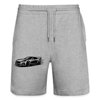 Eleganter Sportwagen Silhouette Design - Stanley/Stella Unisex Bio Joggingshorts Trainer  - Grau meliert - Vorne - Nik (191cm) & Marisol (170cm)