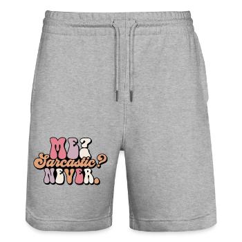 J’aime les déclarations sur moi-même. - Short de jogging bio TRAINER Stanley/Stella unisexe - gris chiné - Devant - Nik (191cm) & Marisol (170cm)