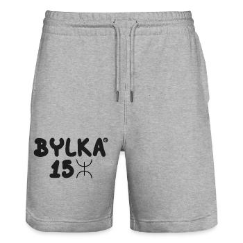 BYLKA_15_SYMBOL - Stanley/Stella Trainer Unisex Organic Jogging Shorts - heather grey - Front - Nik (191cm) & Marisol (170cm)