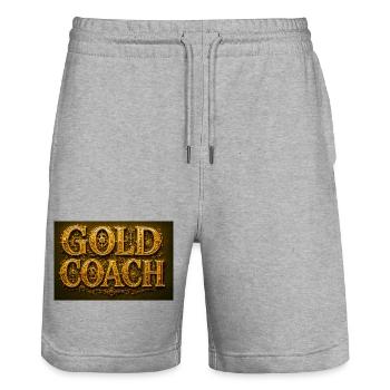 GeleID set in steampunk style - Stanley/Stella Trainer Unisex Organic Jogging Shorts - heather grey - Front - Nik (191cm) & Marisol (170cm)