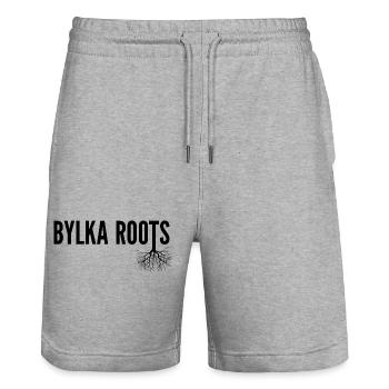 BYLKA_ROOTS - Stanley/Stella Unisex Bio Joggingshorts Trainer  - Grau meliert - Vorne - Nik (191cm) & Marisol (170cm)
