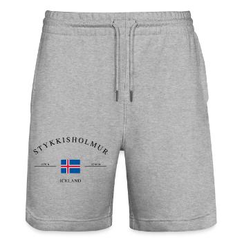 Stykkishólmur Island – Urlaub Souvenir & Geschenk - Stanley/Stella Unisex Bio Joggingshorts Trainer  - Grau meliert - Vorne - Nik (191cm) & Marisol (170cm)