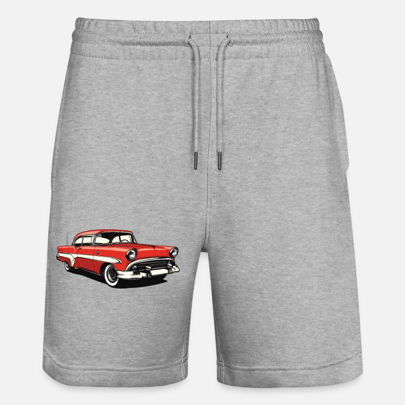 Impression de voiture américaine classique rétro - Short de jogging bio TRAINER Stanley/Stella unisexe - gris chiné