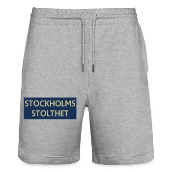 Stockholmer Stolz - Stanley/Stella Unisex Bio Joggingshorts Trainer  - Grau meliert - Vorne - Nik (191cm) & Marisol (170cm)