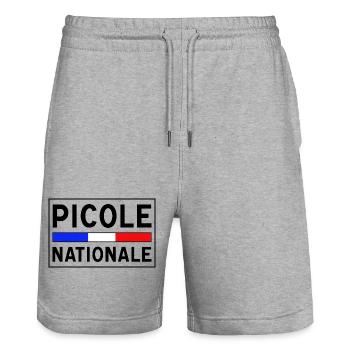 Picole Nationale nouveau design - Short de jogging bio TRAINER Stanley/Stella unisexe - gris chiné - Devant - Nik (191cm) & Marisol (170cm)