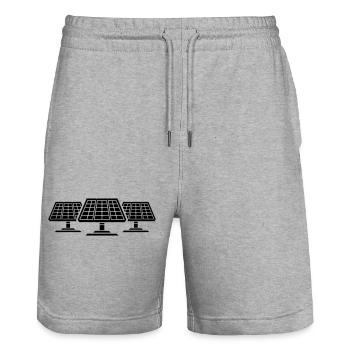 Panneaux solaires photovoltaïques - Short de jogging bio TRAINER Stanley/Stella unisexe - gris chiné - Devant - Nik (191cm) & Marisol (170cm)